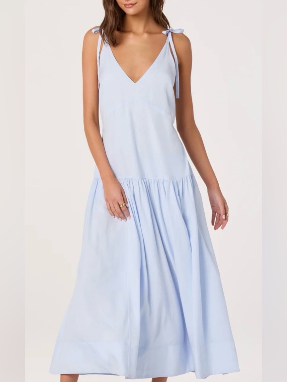 Astr Light Blue Tie-Strap Girls Dress